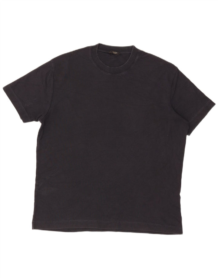 Camiseta Massimo Dutti Hombre Top Mediano Negro Algodón