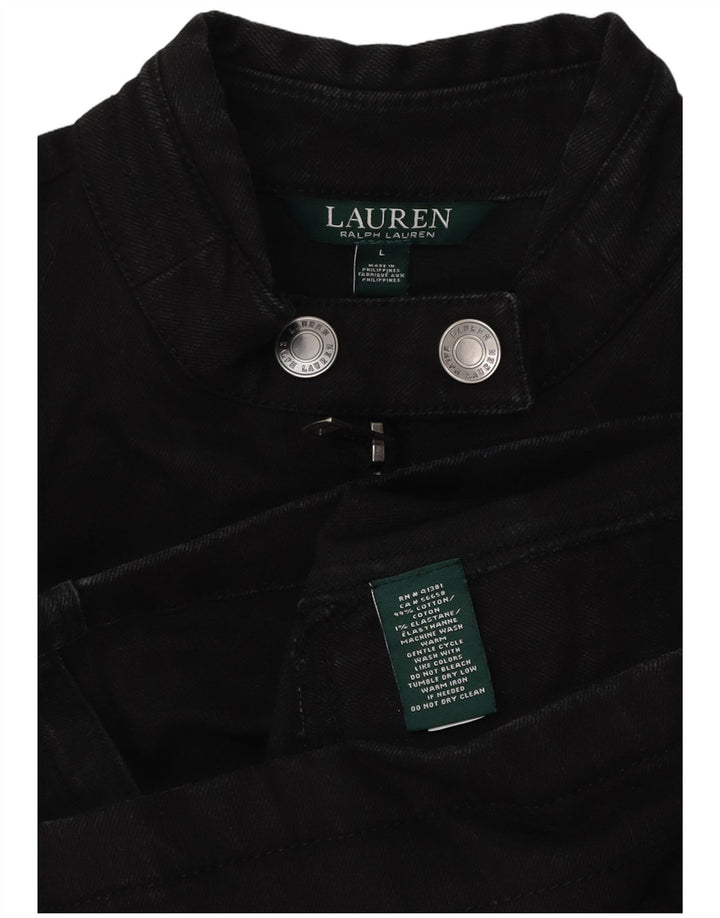 Ralph Lauren Chaqueta Bomber para Mujer Reino Unido 16 Grande Algodón Negro