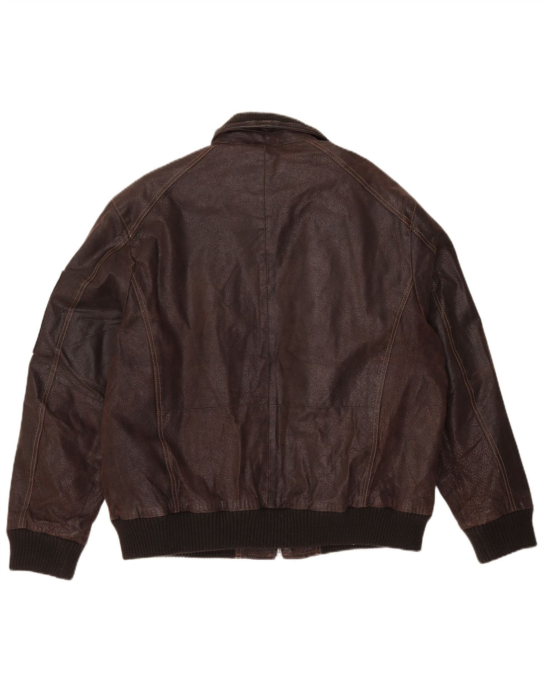 VINTAGE Chaqueta de cuero para hombre IT 56 3XL Cuero marrón