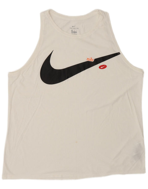 Nike Camiseta sin mangas Dri Fit Graphic para hombre Algodón blanco mediano