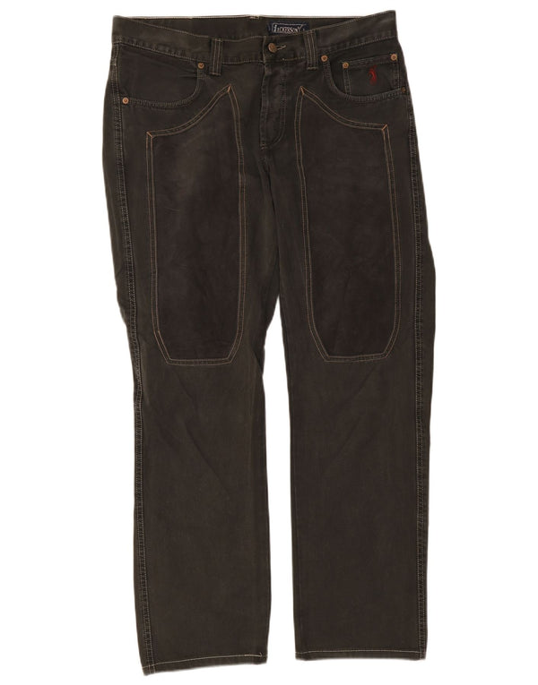 Jeckerson Pantalones casuales rectos para hombre W34 L30 Algodón gris