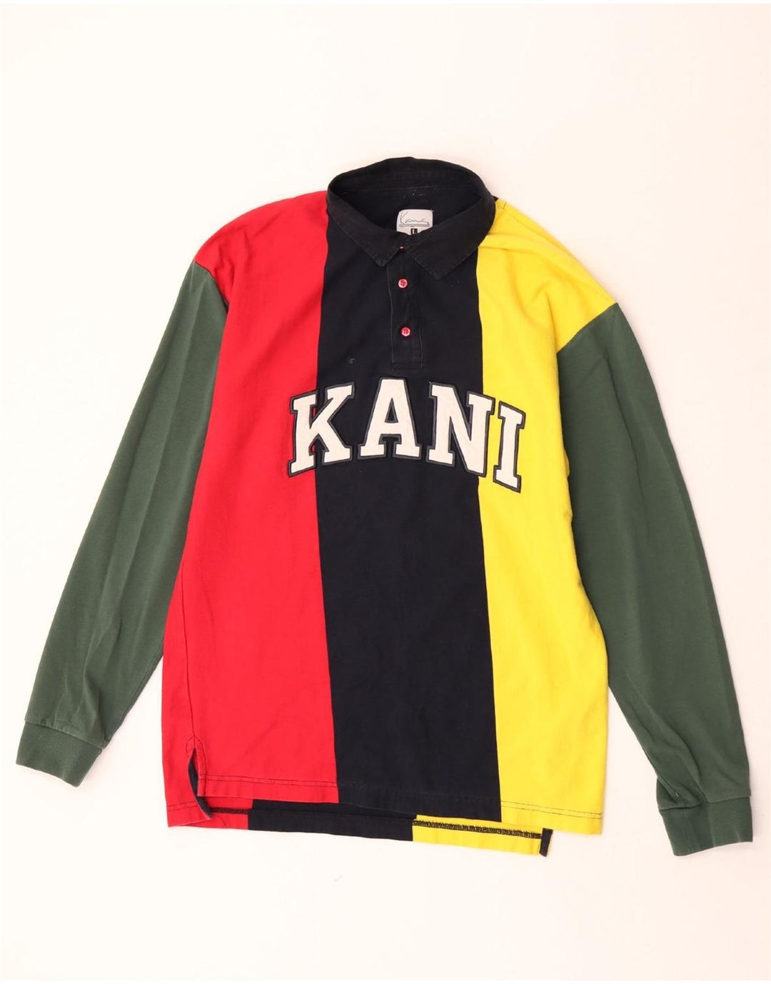 Karl Kani Polo gráfico de hombre con diseño colour block grande multicolor
