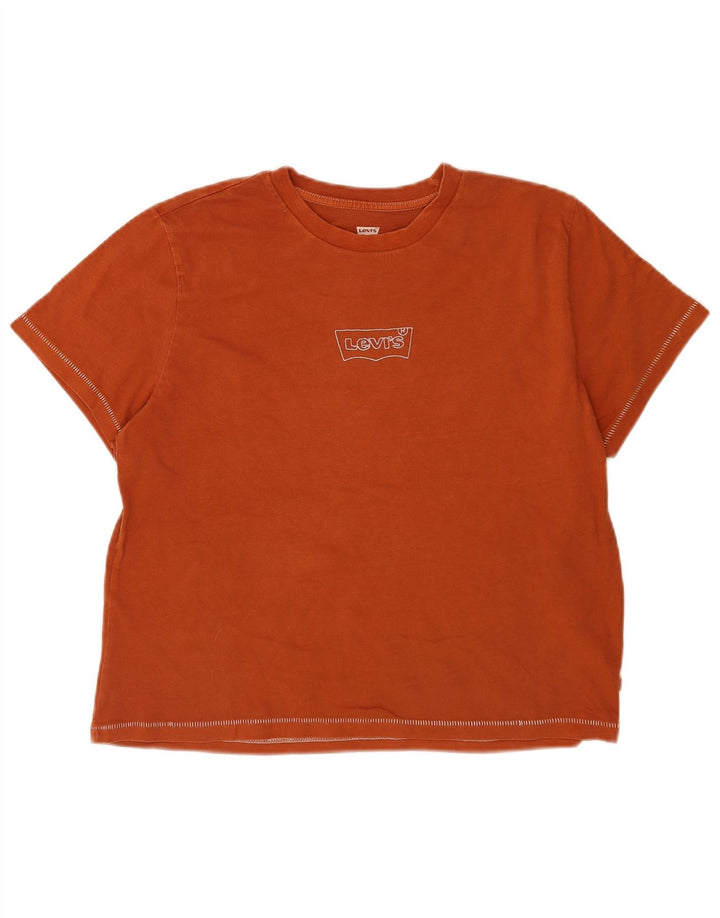 Levi's Camiseta para mujer Top UK 44 Algodón naranja mediano