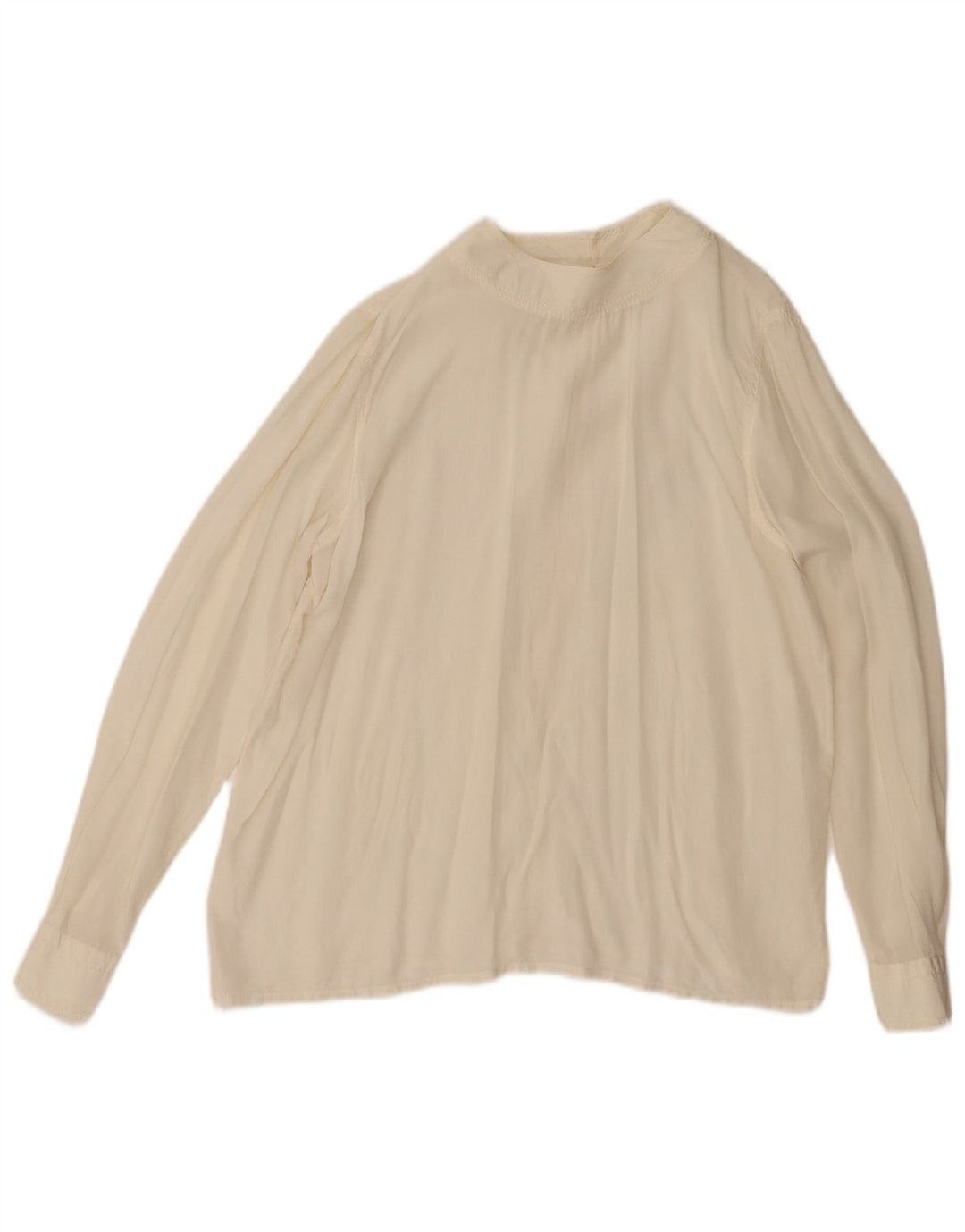 VINTAGE Womens Long Sleeve Blouse Top UK 14 Large Off White