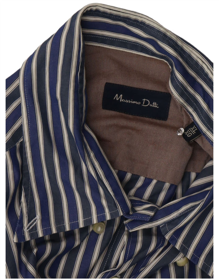 Camisa Massimo Dutti Hombre XL Rayas Azul Marino