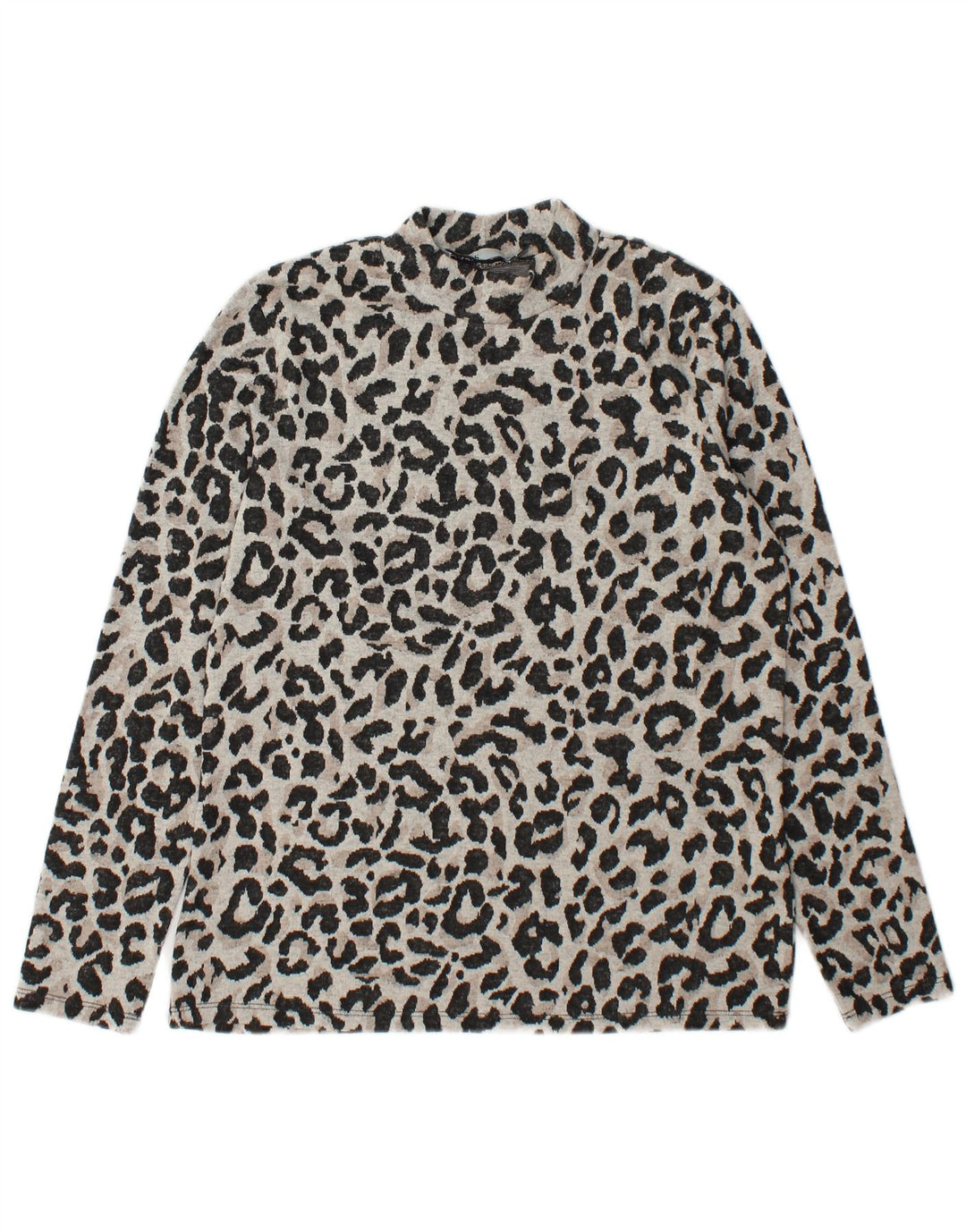 Oasis Mujer Top Manga Larga ES 44 Gris Medio Estampado Animal Poliéster
