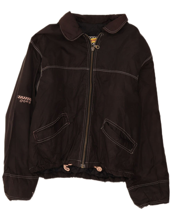 Vintage hombres bombardero chaqueta Reino Unido 42 XL negro