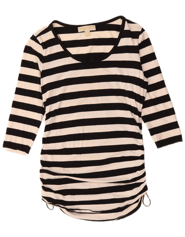 Michael Kors Top para mujer manga 3/4 UK 12 Algodón a rayas negro mediano
