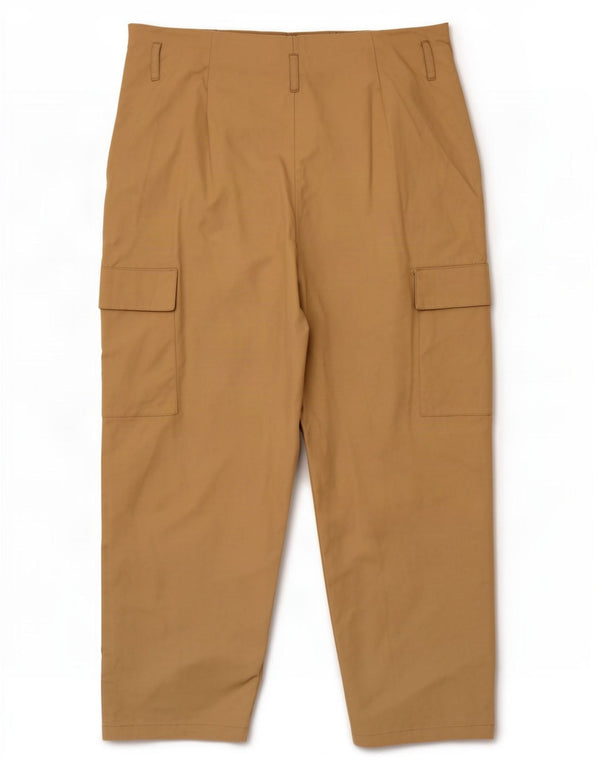 Zara Mujer Pantalón Cargo De Cintura Alta XL W32 L26 Algodón Beige