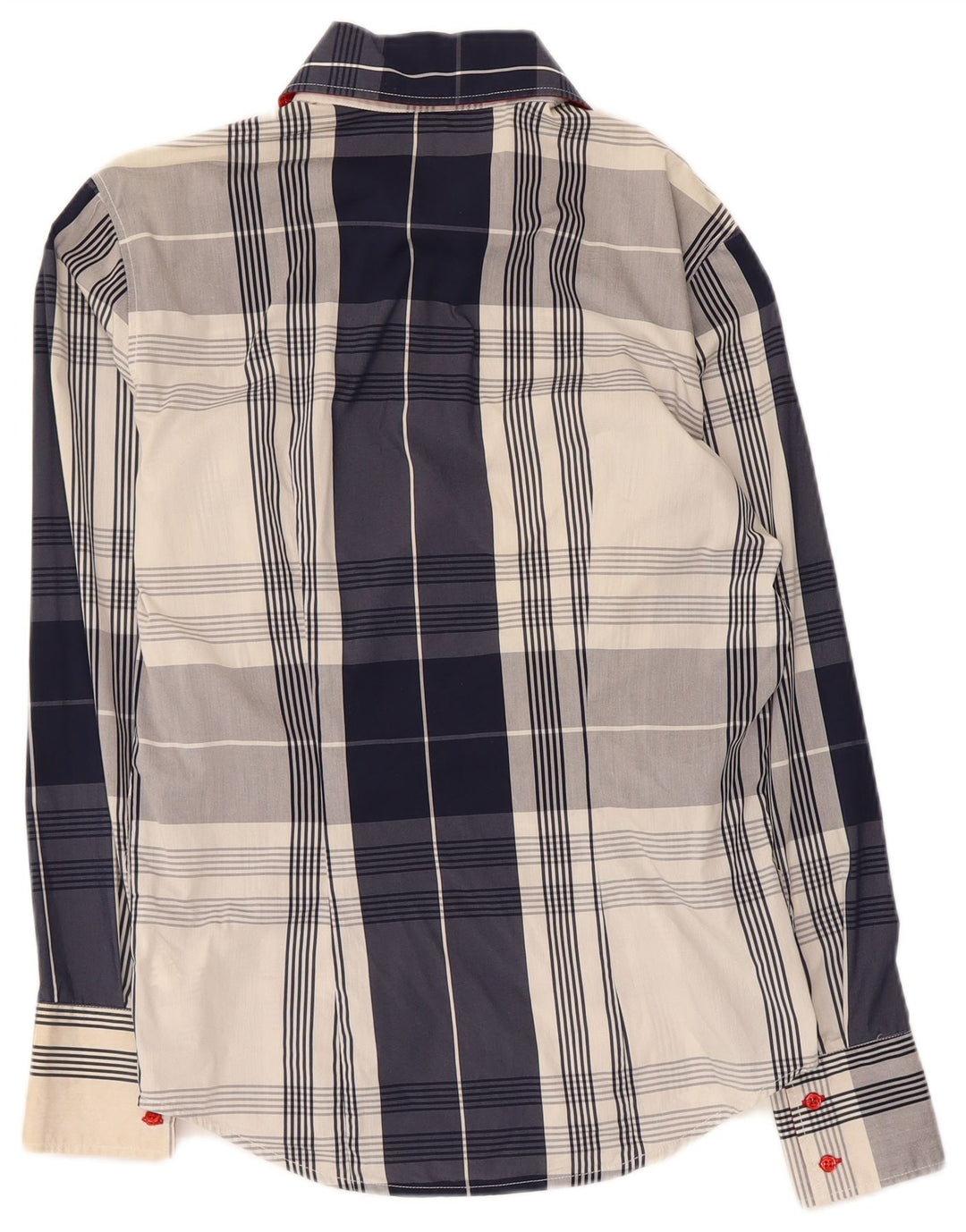 Camisa para hombre Naracamicie XS Algodón a cuadros azul marino