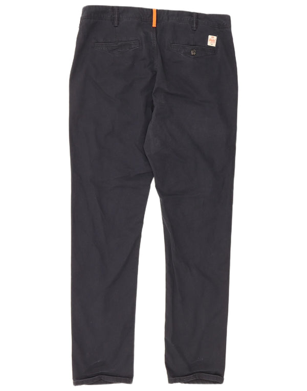 Superdry Pantalón chino ajustado para hombre XL W36 L31 Algodón azul marino