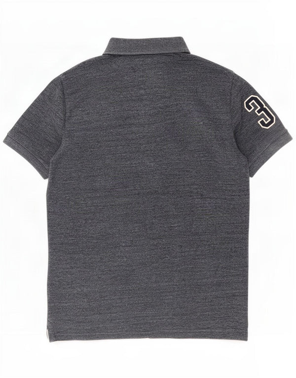 Superdry Polo gráfico para hombre de algodón moteado gris grande