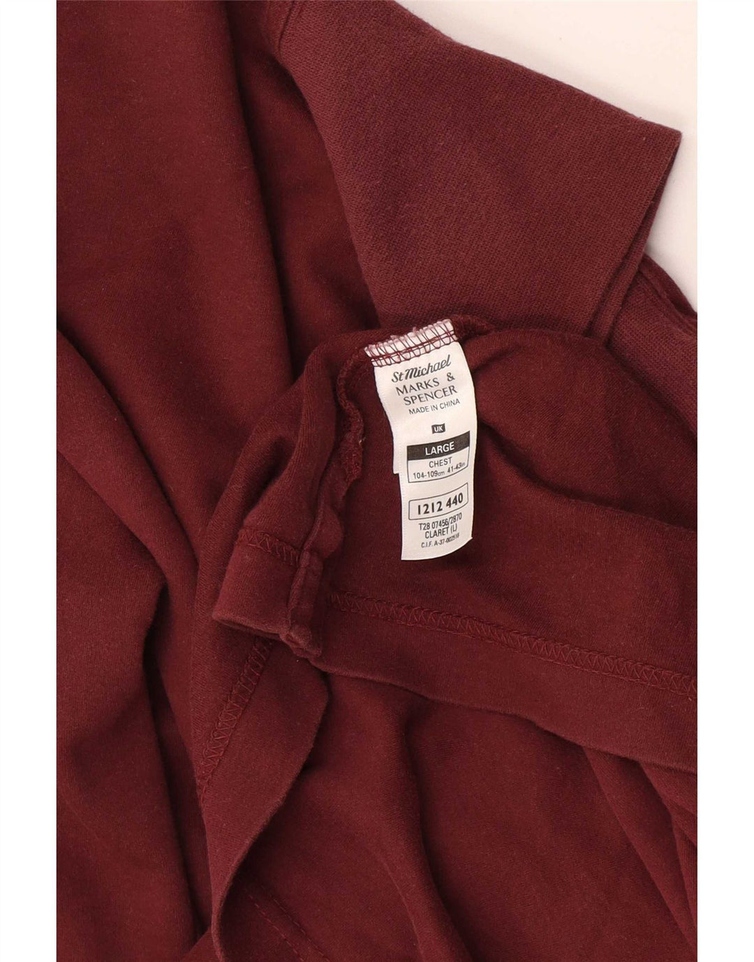 Marks & Spencer Top extragrande de manga larga para mujer UK 46 Large Borgoña