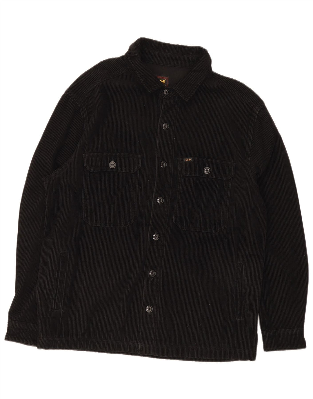 Lee Chaqueta de pana para hombre UK 36 Small Algodón negro