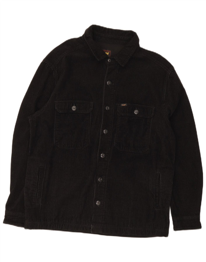 Lee Chaqueta de pana para hombre UK 36 Small Algodón negro