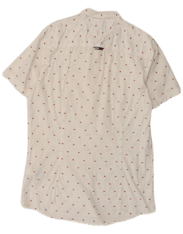 Tommy Hilfiger Camisa Slim Fit De Manga Corta Para Hombre Algodón Blanco Mediano