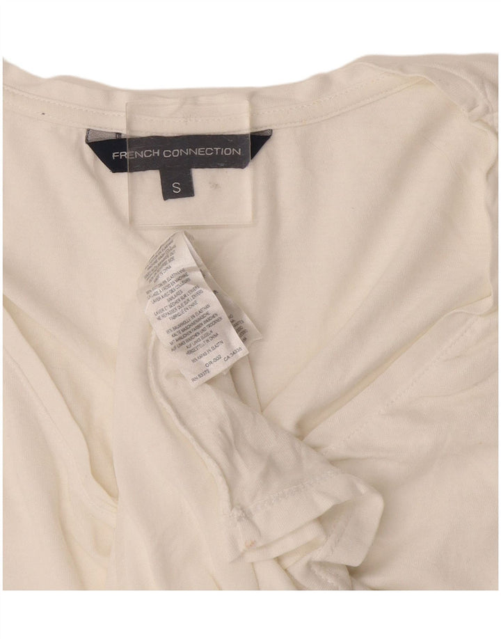 French Connection Camiseta para mujer Top UK 10 Small White Cotton