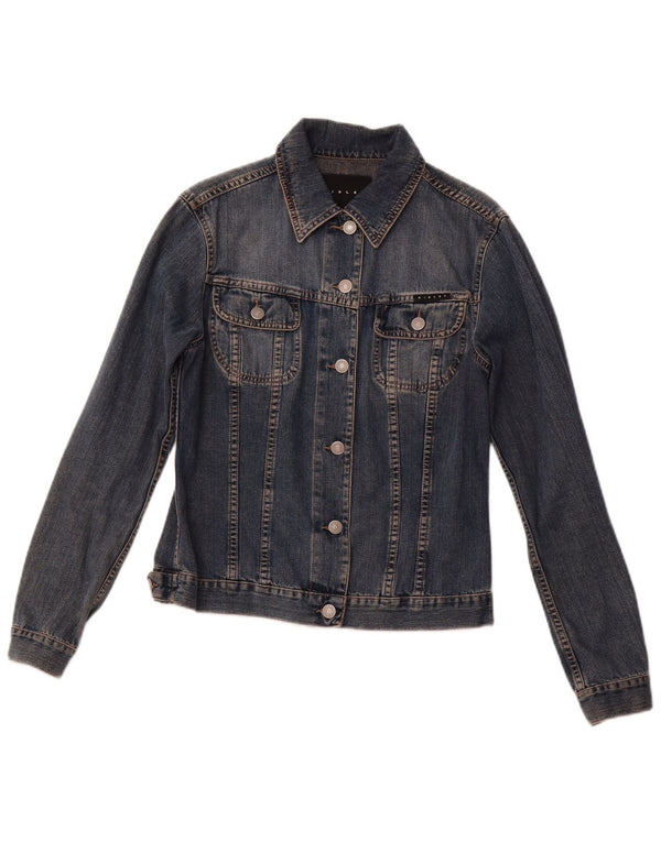 SISLEY Chaqueta vaquera para mujer UK 10 Small Azul marino Algodón