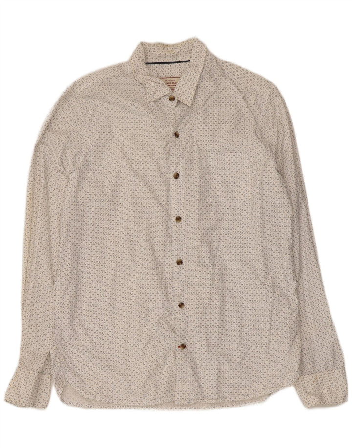 Camisa de hombre Fat Face Mediana de algodón con lunares blancos