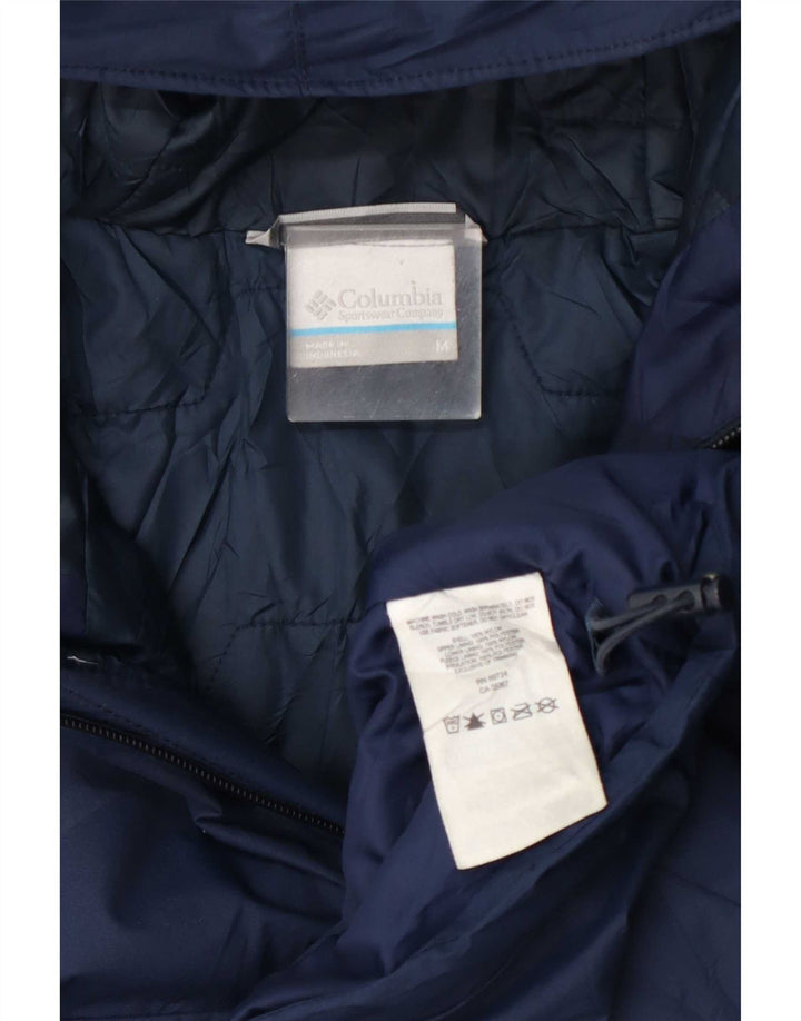 Columbia Chaqueta impermeable con capucha para hombre UK 38 Medium Azul marino Nylon