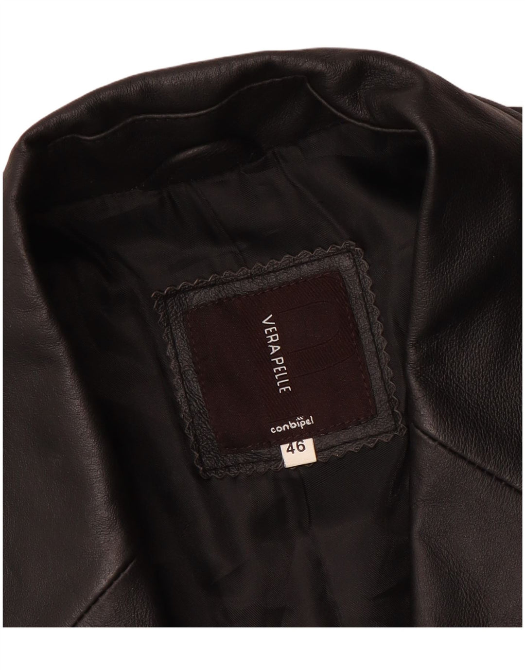 Conbipel Abrigo de cuero para hombre IT 46 Small Cuero negro