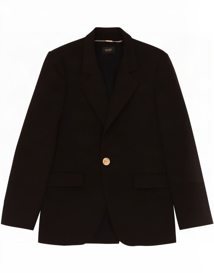 Liu Jo Chaqueta tipo blazer con 1 botón para mujer IT 40 Small Black Poliéster