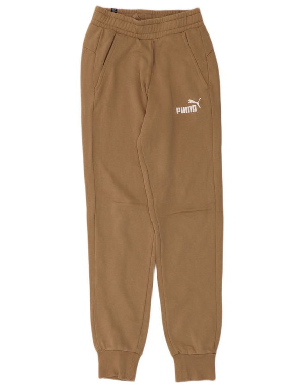 Puma Mujer Chándal Pantalones Joggers UK 4 XS Beige Algodón