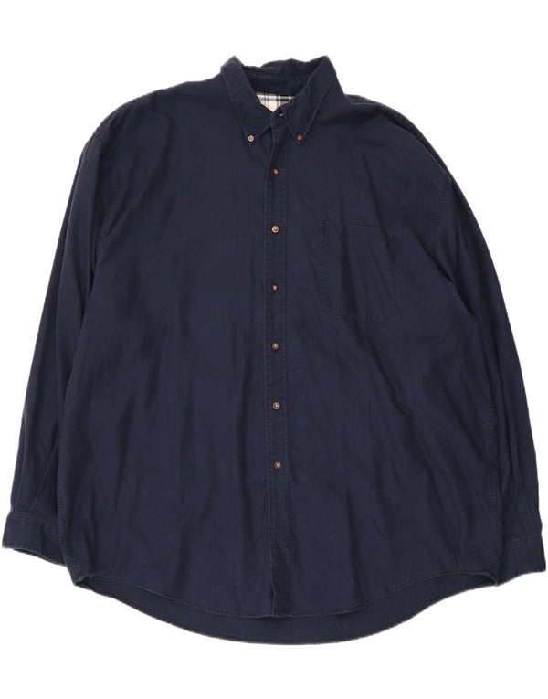 Eddie Bauer Camisa Hombre 3XL Azul Marino Algodón