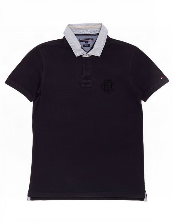 Tommy Hilfiger Polo de rugby ajustado para hombre XL Azul marino Algodón