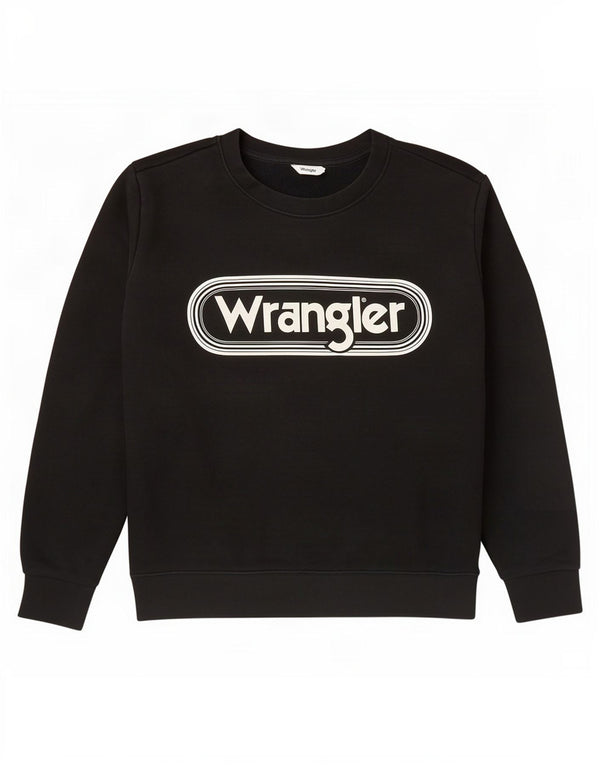 Wrangler Sudadera gráfica para mujer Jumper UK 46 Large Algodón negro