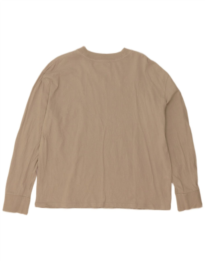 Zara Mujer Top Extragrande Manga Larga UK 10 Small Beige