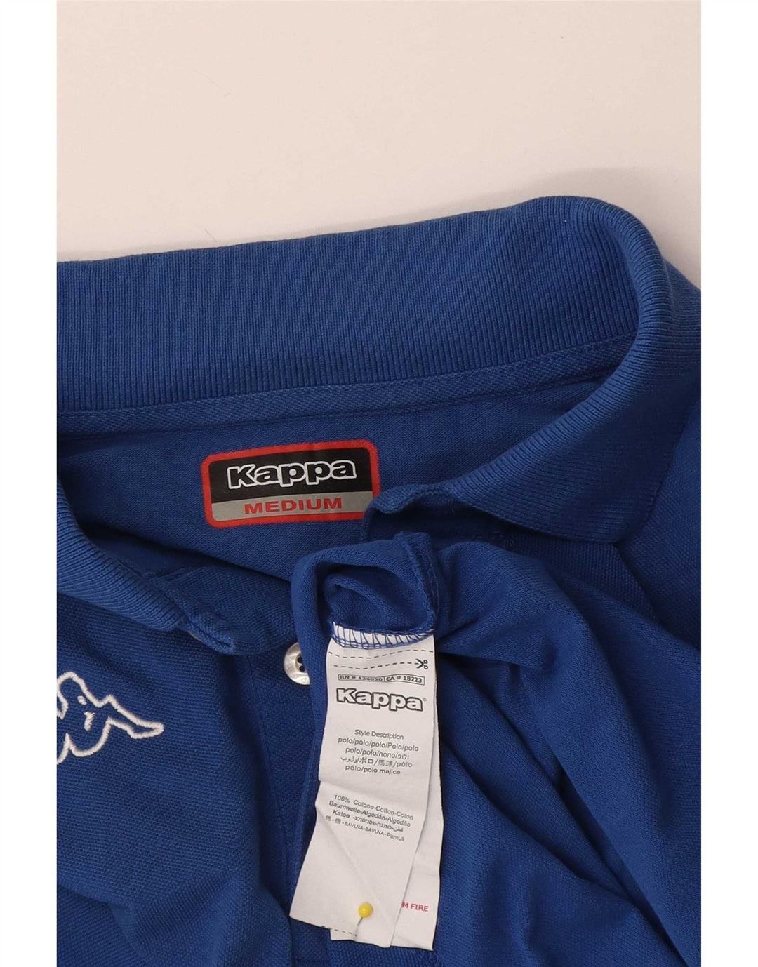Polo Kappa Hombre Algodón Azul Medio