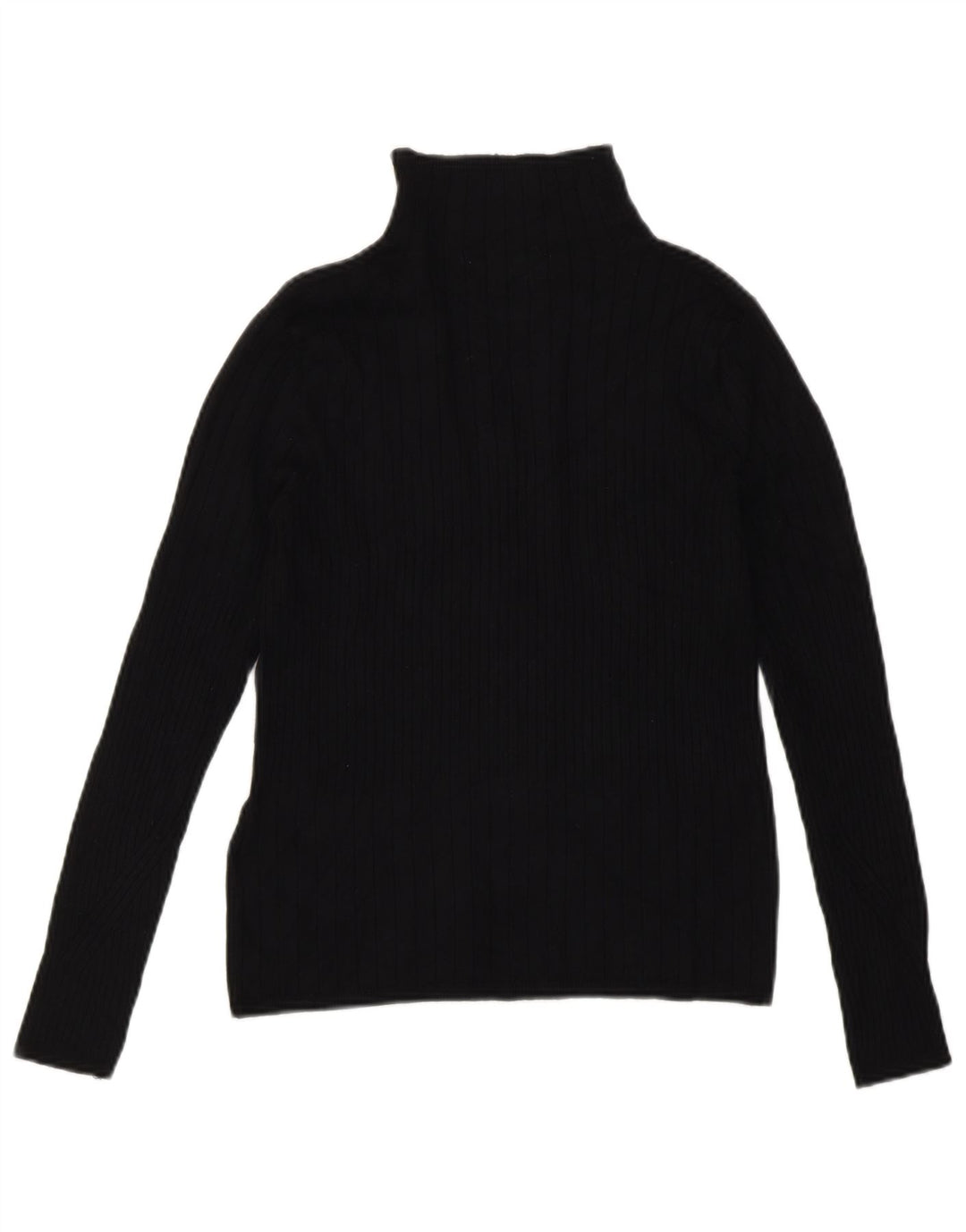 Marks & Spencer Suéter tipo jersey con cuello vuelto para mujer UK 10 Small Viscosa negra
