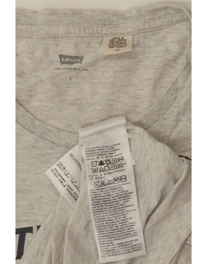 LEVI'S Camiseta gráfica para hombre Top grande de algodón gris