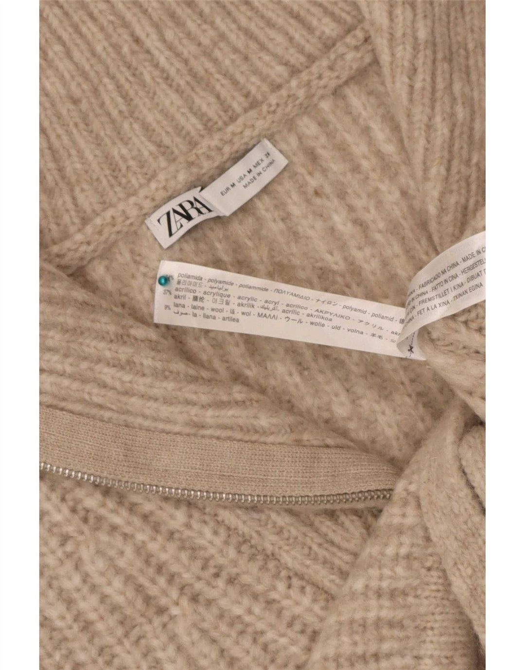 Zara Mujer Crop Vest Tank Top UK 44 Medio Beige Poliamida