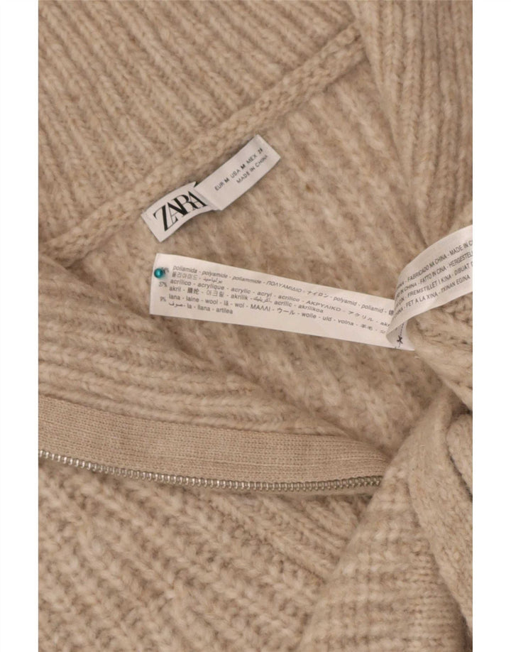 Zara Mujer Crop Vest Tank Top UK 44 Medio Beige Poliamida