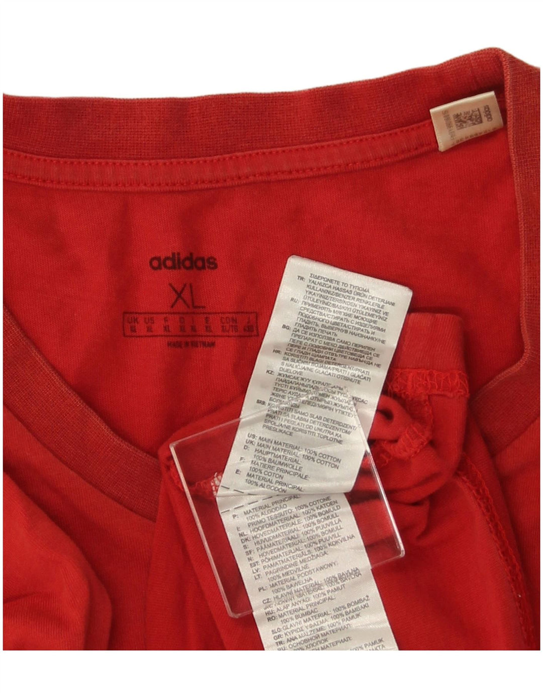ADIDAS Camiseta gráfica para hombre Top XL Algodón rojo