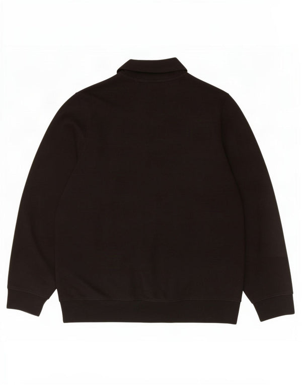 Lacoste Sudadera con cuello con cremallera y ajuste clásico para hombre, talla 5, color negro