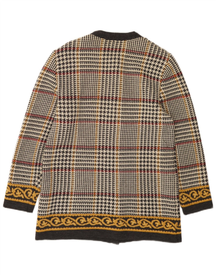 Liola - Cárdigan para mujer, talla 40, talla mediana, lana de pata de gallo multicolor