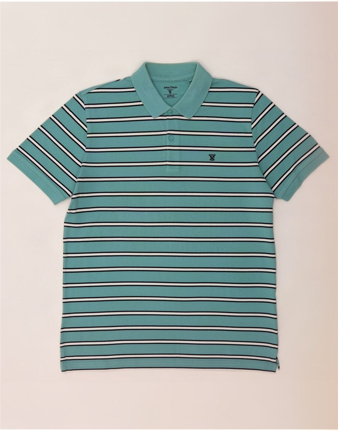 James Pringle Polo para hombre de algodón a rayas azul medio