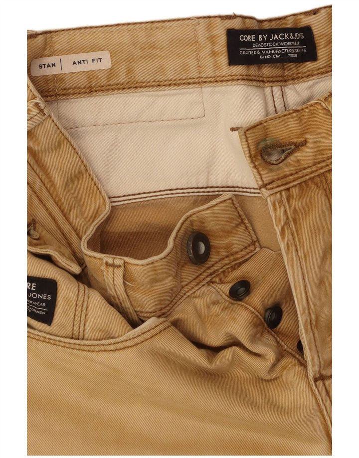 JACK & JONES Hombre Stan Anti Fit Pantalones Casuales Rectos W29 L32 Beige