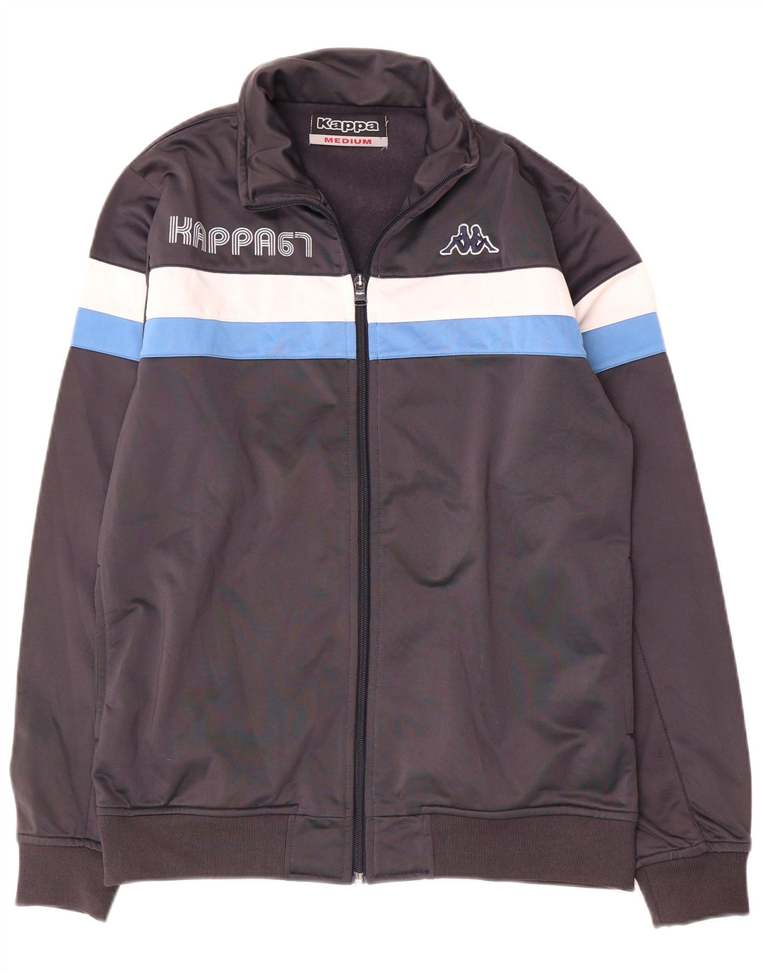 Kappa Hombre Chaqueta De Chándal Con Estampado Gráfico Poliéster Color Block Gris Medio