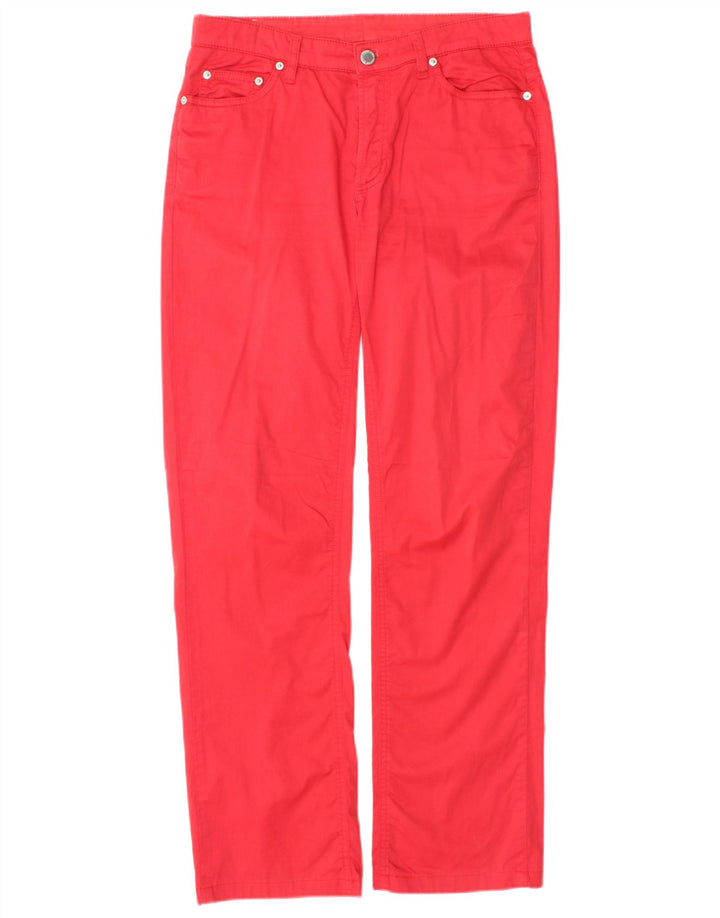 GANT Mujer Carol Regular Fit Pantalones Rectos Casuales W28 L29 Algodón Rojo