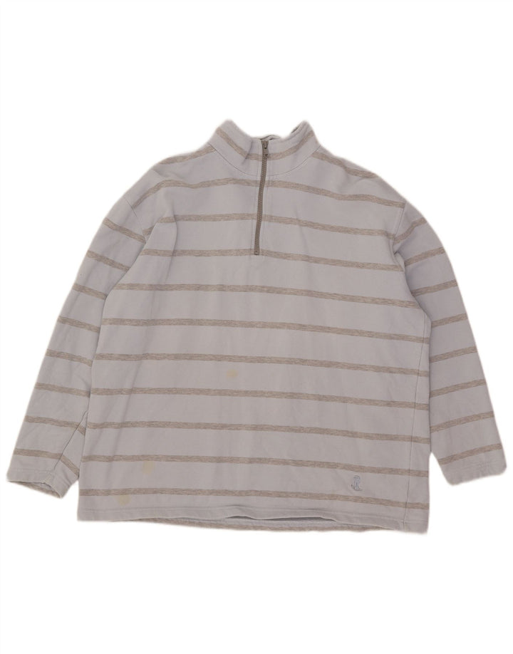 Ralph Lauren - Sudadera extragrande para mujer, talla 12, color azul medio a rayas