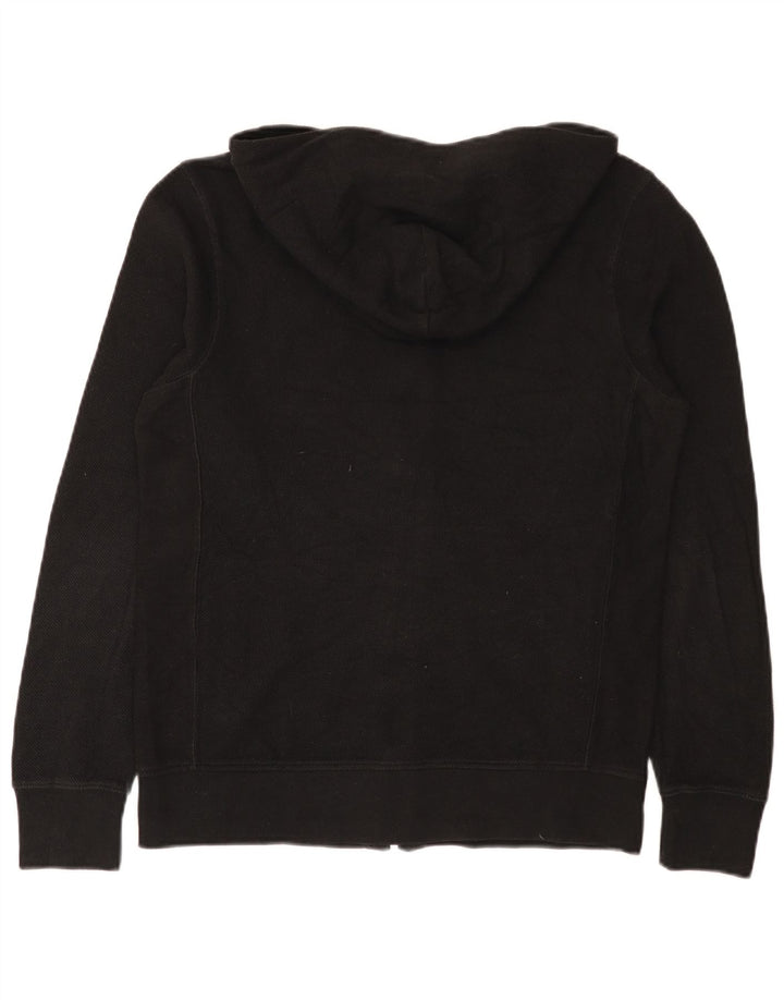 Zara Suéter con capucha y cremallera para hombre, talla grande, negro