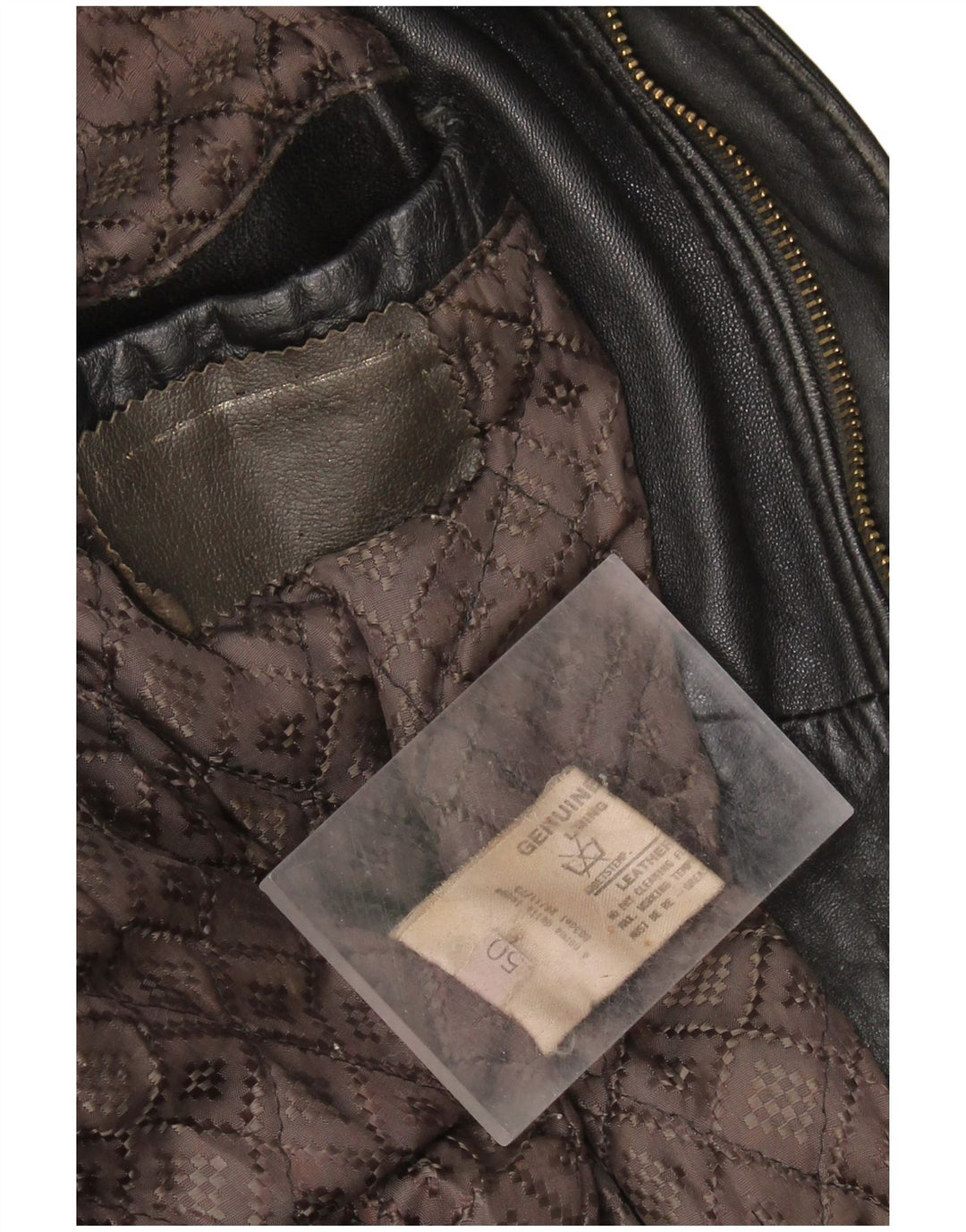 VINTAGE Chaqueta de cuero para hombre IT 50 Cuero negro grande