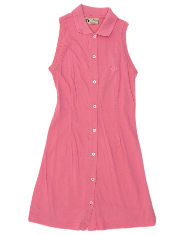 Sergio Tacchini Vestido acampanado sin mangas para mujer UK 4 XS Rosa