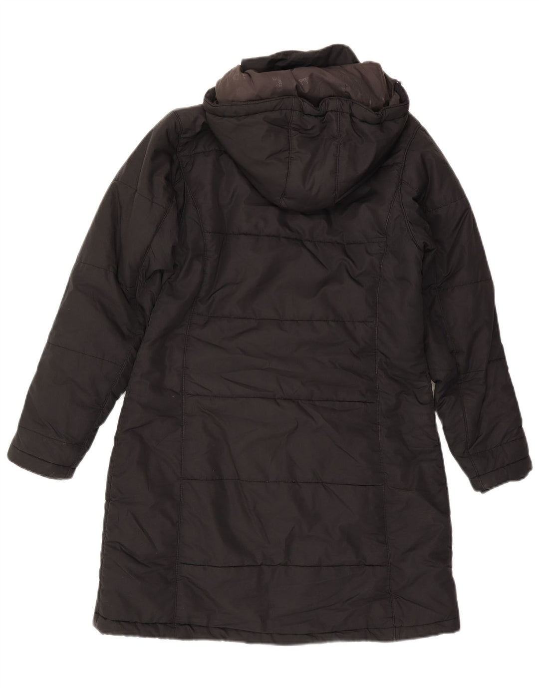 Jack Wolfskin Abrigo acolchado con capucha para mujer UK 10 Small Poliéster negro