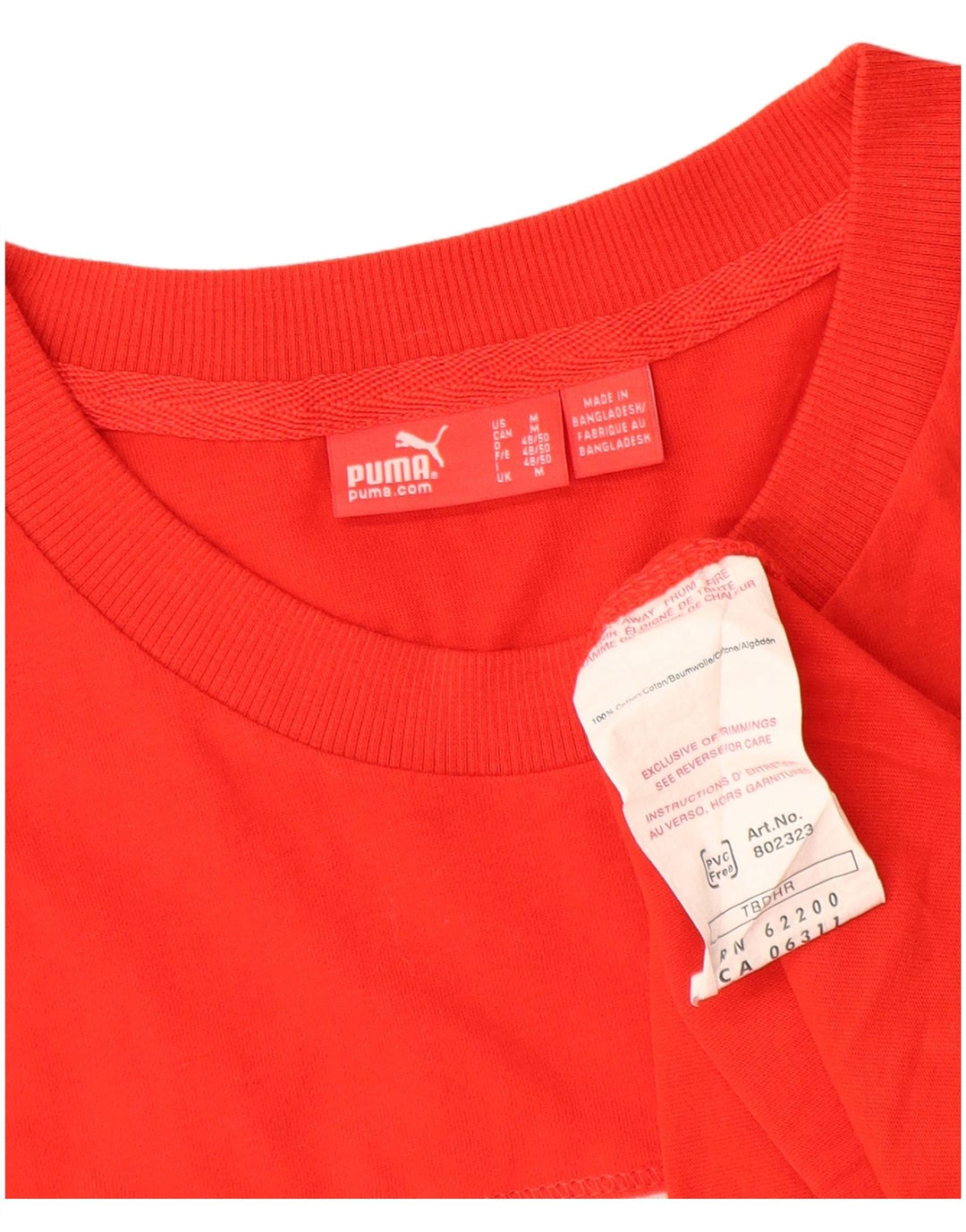 Puma Camiseta sin mangas con gráfico de algodón color block en rojo mediano para hombre