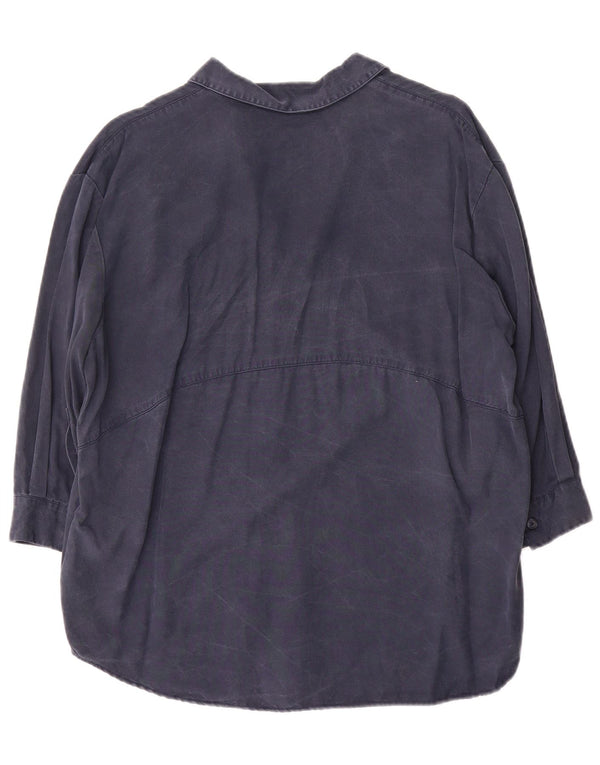 Jack Wills Blusa extragrande de manga 3/4 para mujer UK 6 XS Azul marino Lyocell